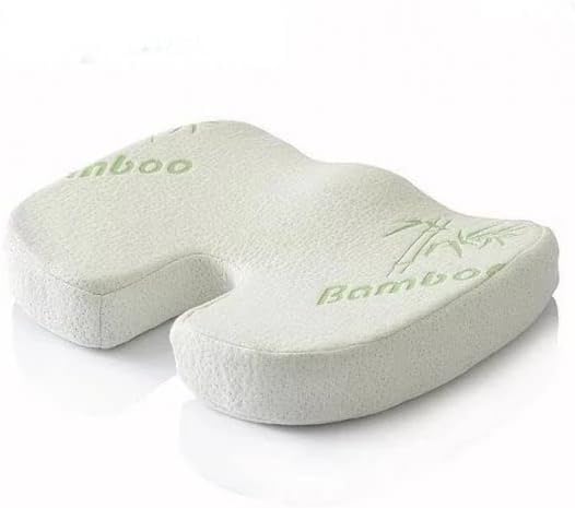 Ortopedik Oturma Minderi – Bambu Kılıflı Hafızalı Sünger Kuyruk Sokumu Yastığı