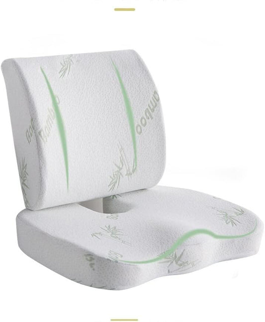 Ortopedik Bel ve Oturma Minderi Seti – Hafızalı Sünger Ergonomik Destek Yastığı