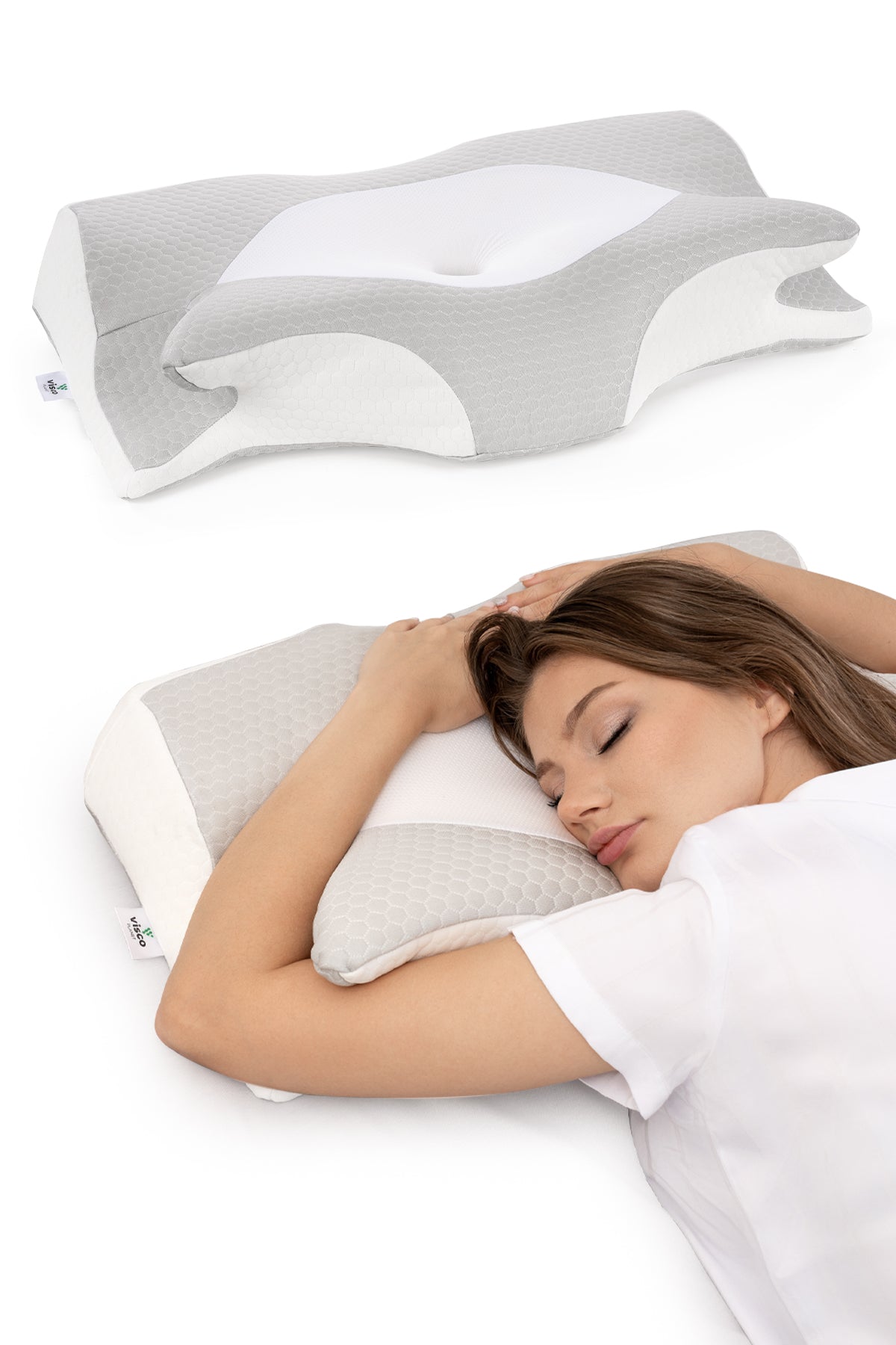 Ortopedik Boyun Yastığı – Delikli Hafızalı Sünger Ergonomik Servikal Destek Yastığı