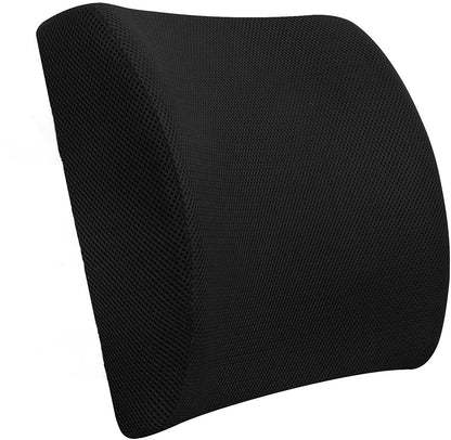 Ortopedik Bel Yastığı – Siyah Hafızalı Sünger Ergonomik Sırt Destek Minderi
