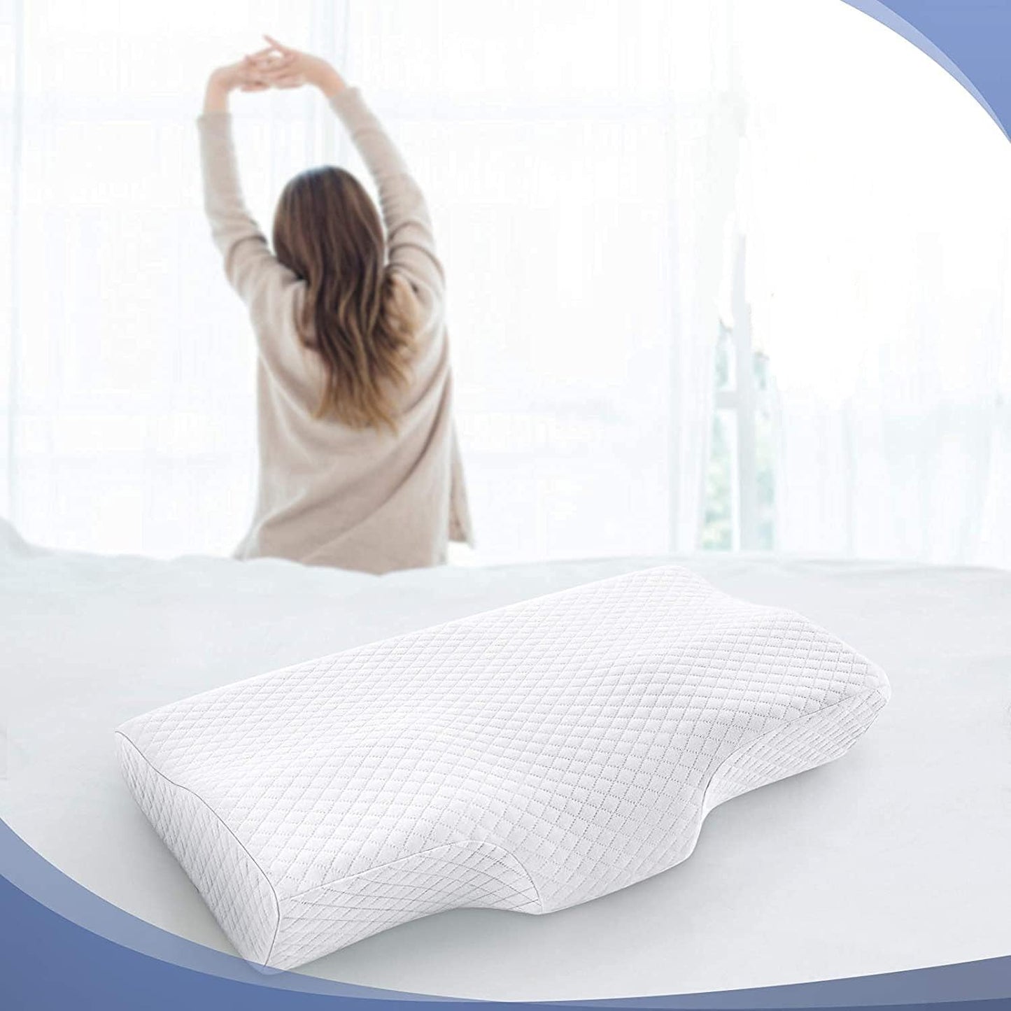 Ortopedik Boyun Yastığı – Ergonomik Hafızalı Sünger Destekli Uyku Yastığı
