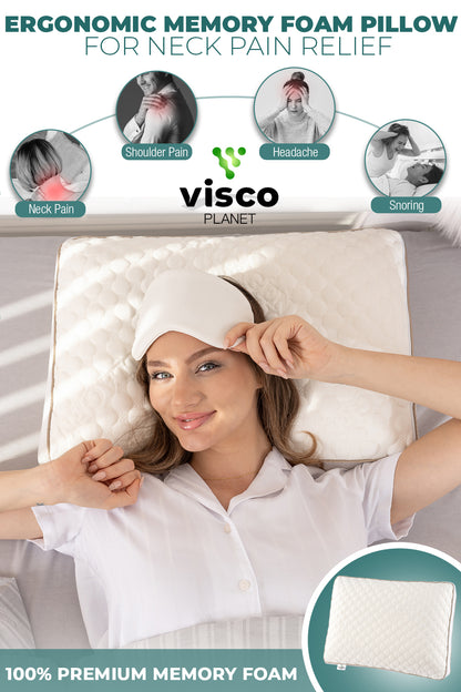 Ortopedik Uyku Yastığı – Hafızalı Sünger Ergonomik Boyun Destek Yastığı