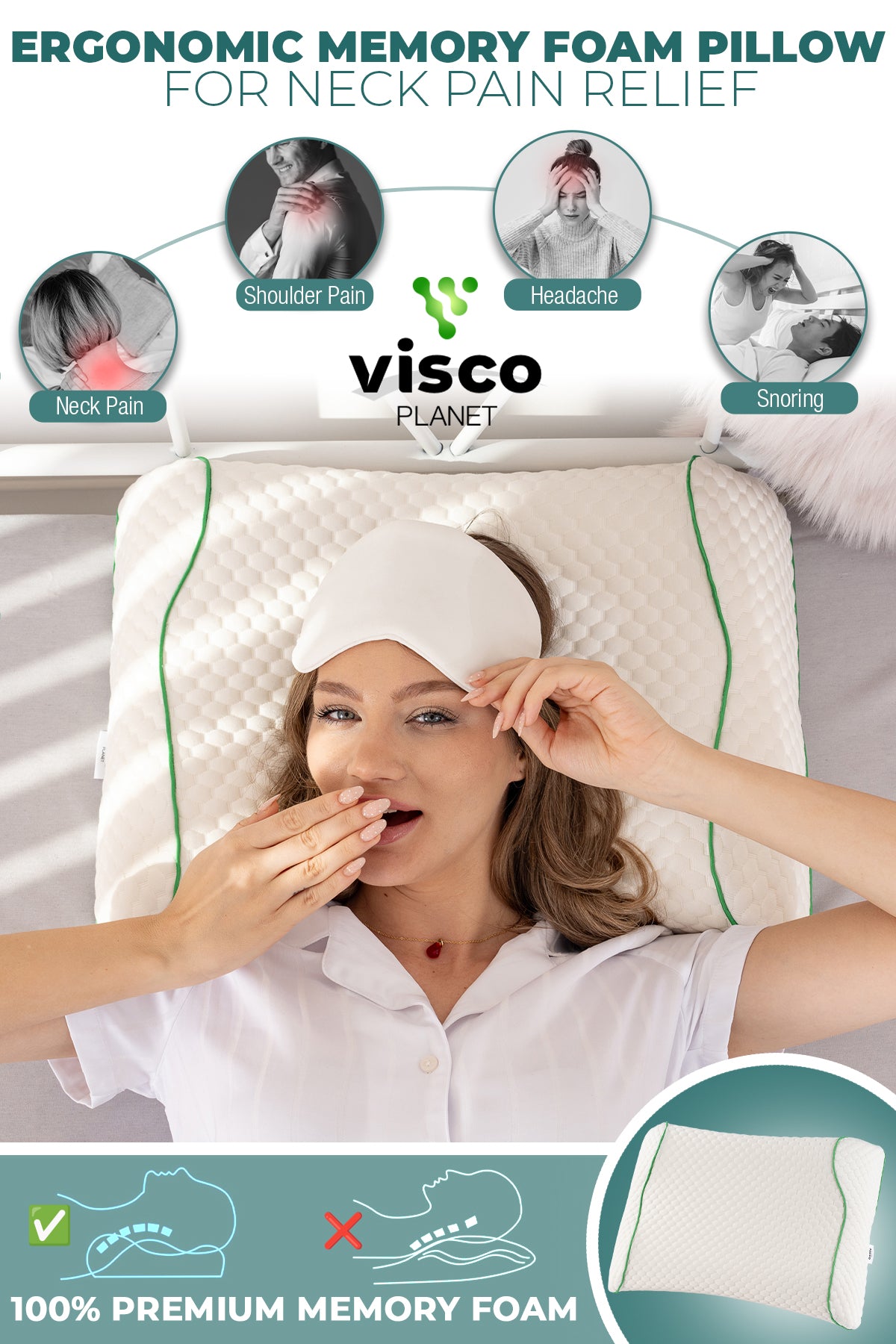 Çocuk Ortopedik Yastık – Hafızalı Sünger Ergonomik Uyku Yastığı (1-9 Yaş)