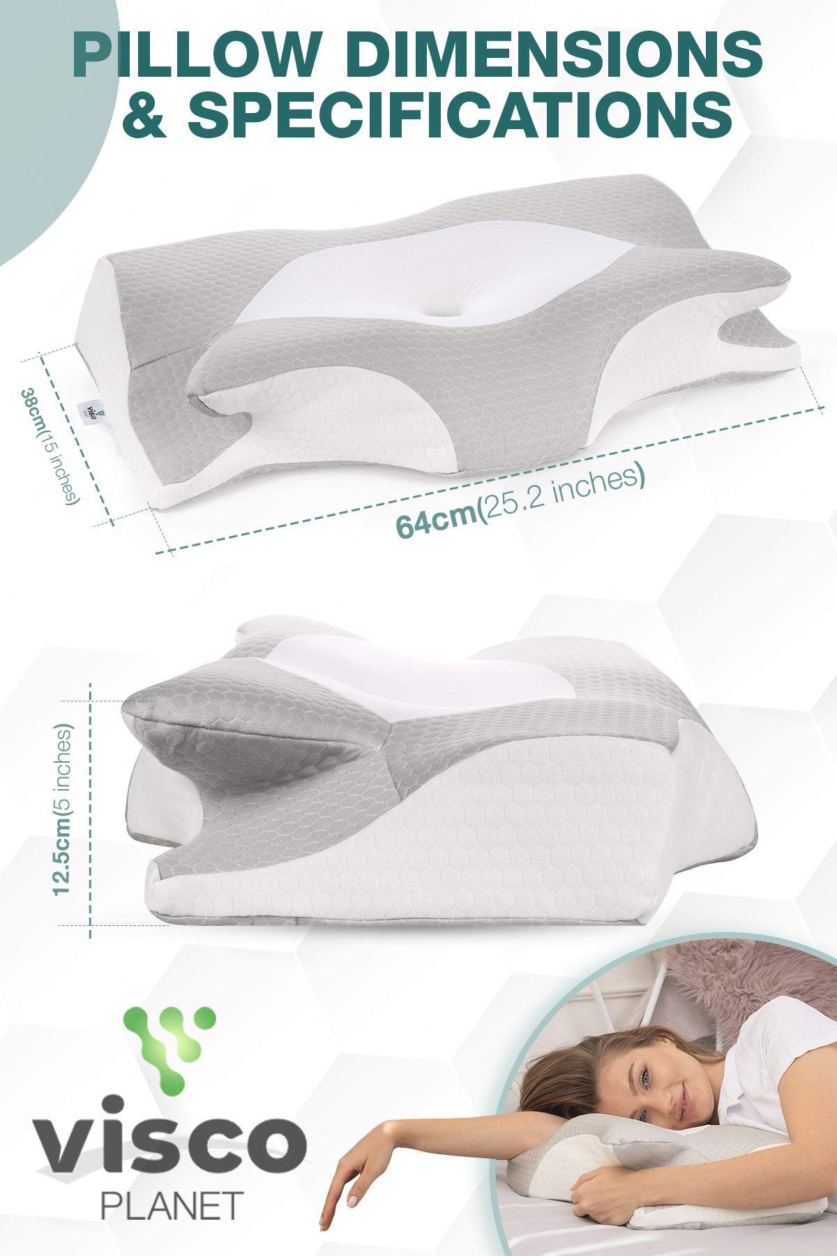 Ortopedik Boyun Yastığı – Delikli Hafızalı Sünger Ergonomik Servikal Destek Yastığı