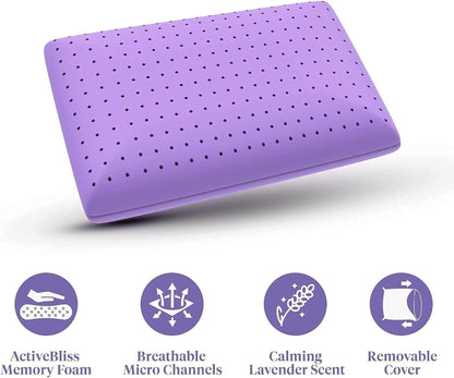 Ortopedik Boyun Yastığı – Delikli Hafızalı Sünger Ergonomik Mor Uyku Yastığı