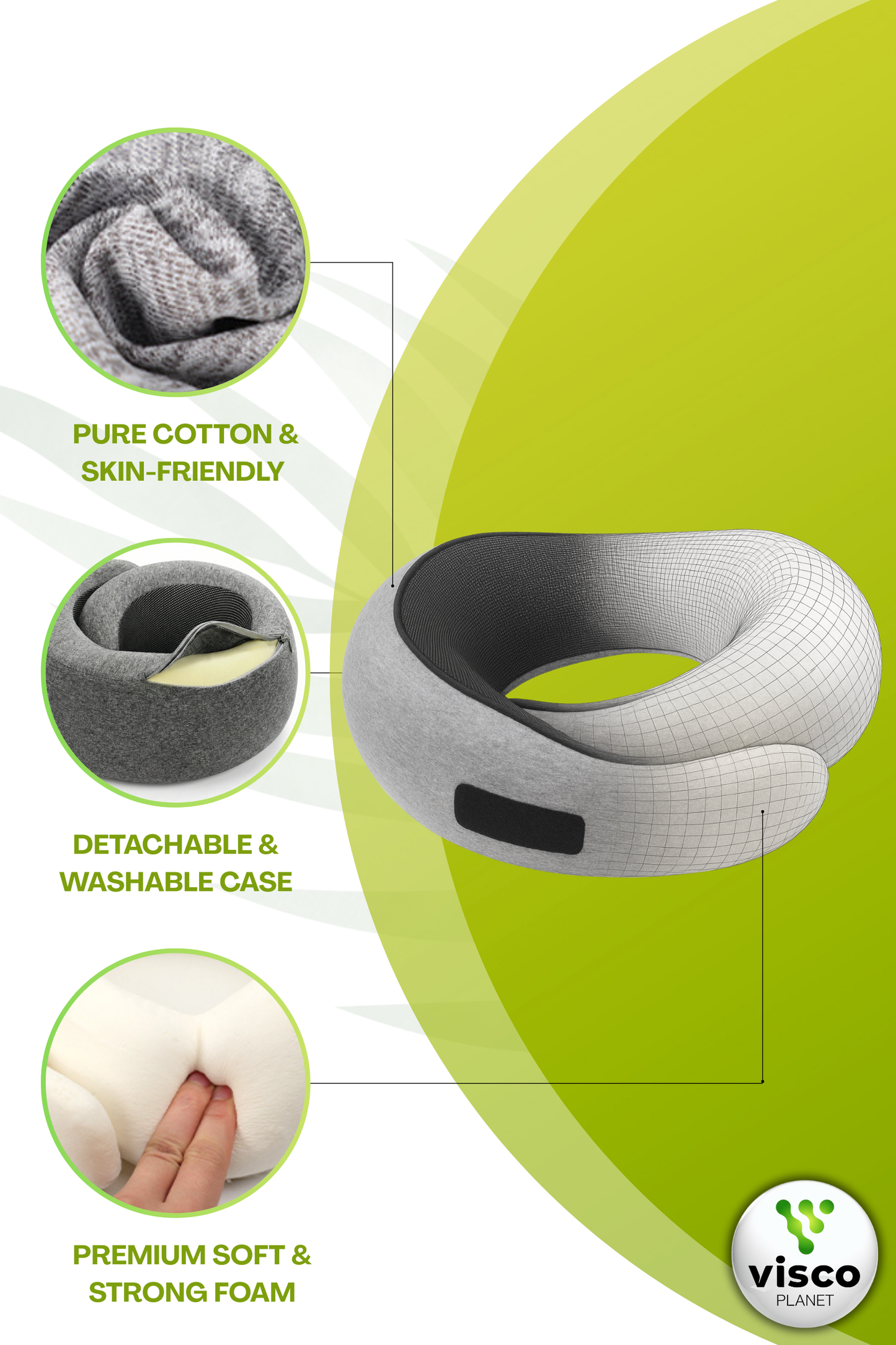 Seyahat Boyun Yastığı – Hafızalı Sünger Ergonomik Travel Yastık