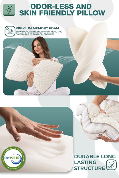 Ortopedik Uyku Yastığı – Hafızalı Sünger Ergonomik Boyun Destek Yastığı