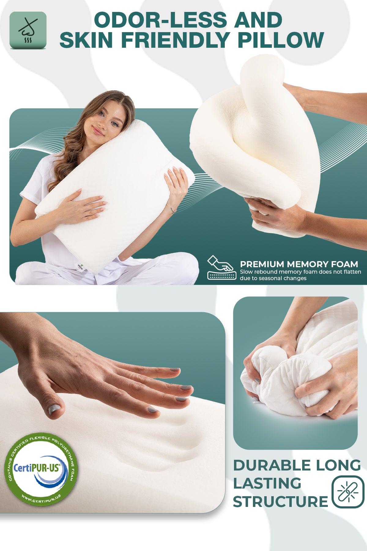 Ortopedik Boyun Yastığı – Ergonomik Hafızalı Sünger Servikal Destek Yastığı