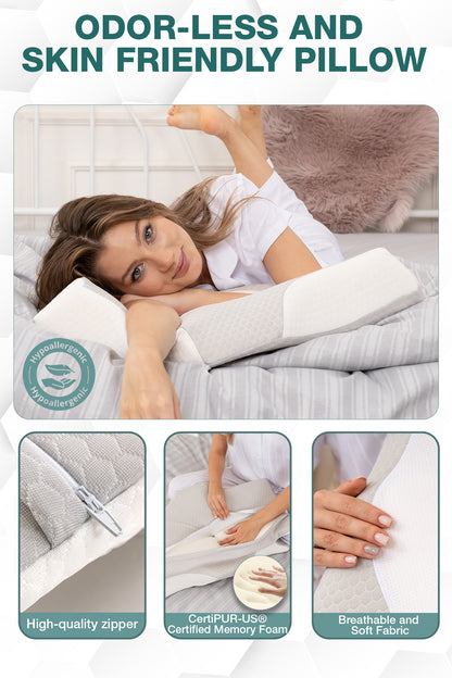 Ortopedik Boyun Yastığı – Delikli Hafızalı Sünger Ergonomik Servikal Destek Yastığı