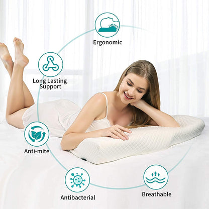 Ortopedik Boyun Yastığı – Ergonomik Hafızalı Sünger Destekli Uyku Yastığı