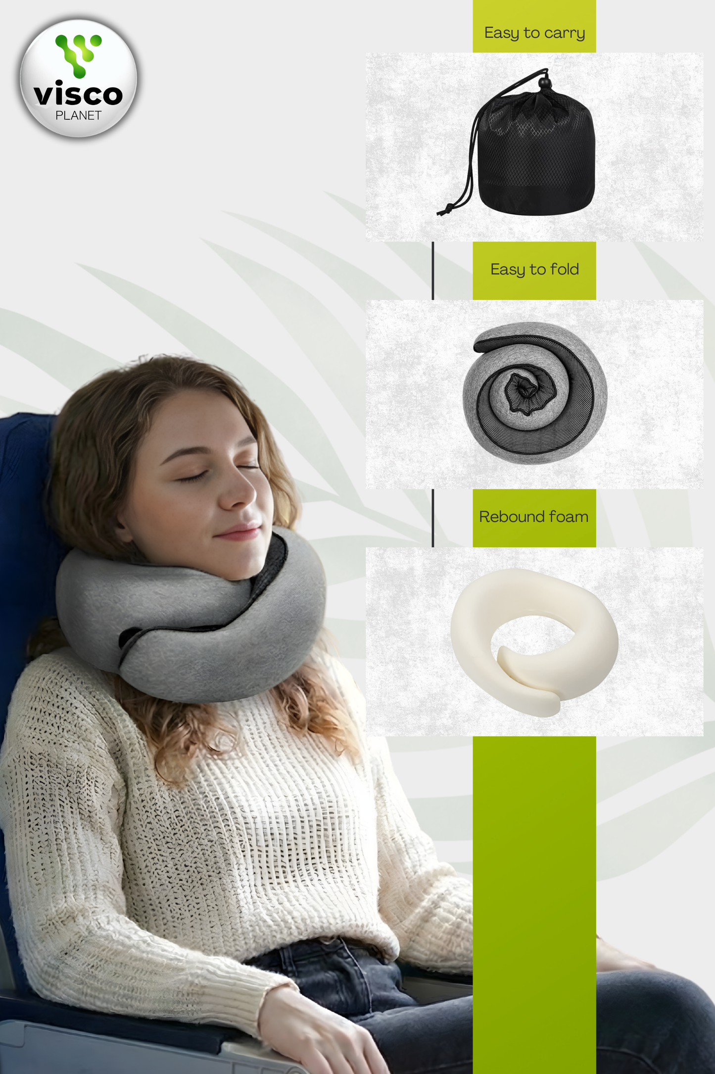 Seyahat Boyun Yastığı – Hafızalı Sünger Ergonomik Travel Yastık
