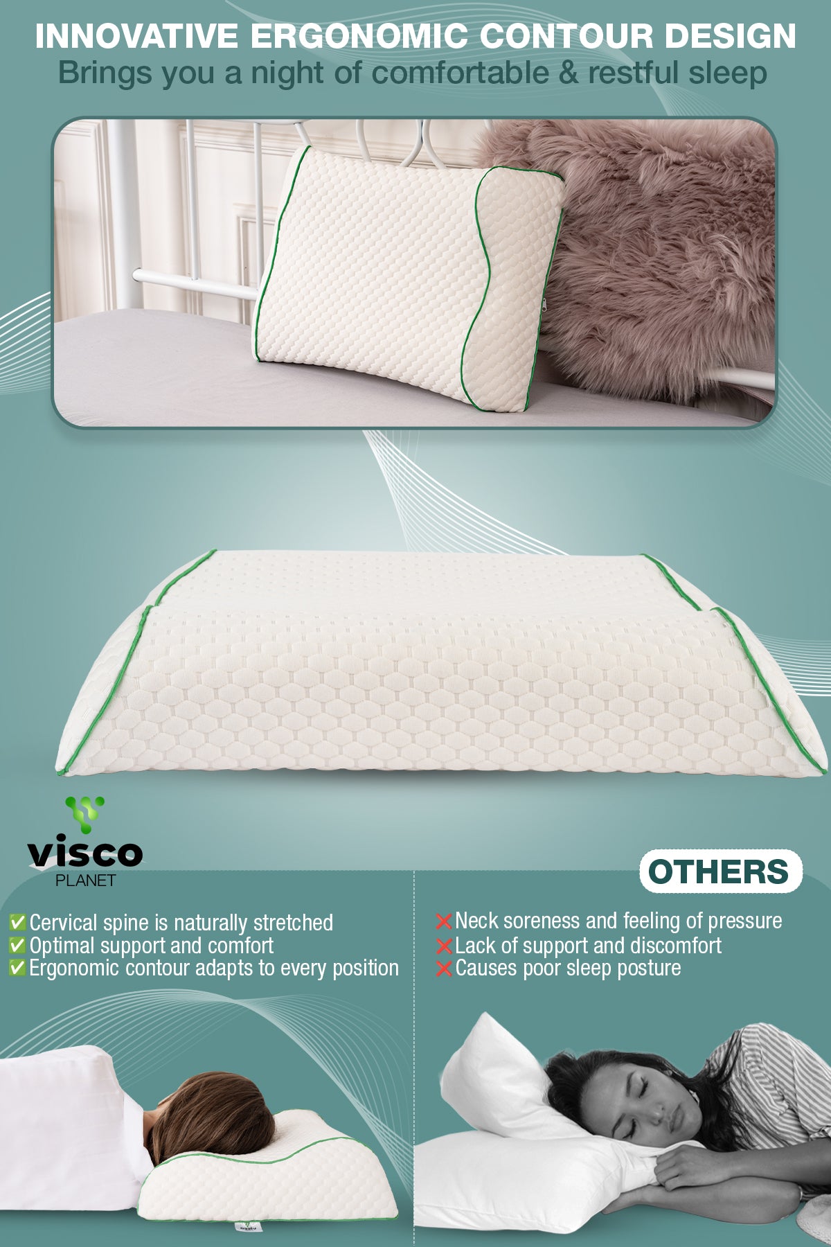 Çocuk Ortopedik Yastık – Hafızalı Sünger Ergonomik Uyku Yastığı (1-9 Yaş)