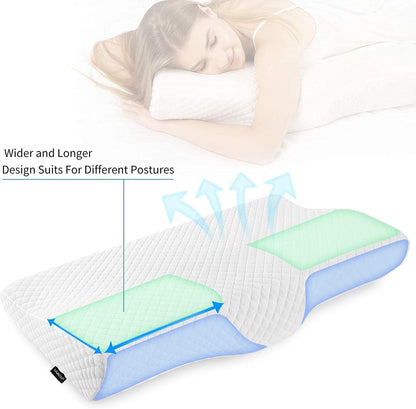 Ortopedik Boyun Yastığı – Ergonomik Hafızalı Sünger Destekli Uyku Yastığı