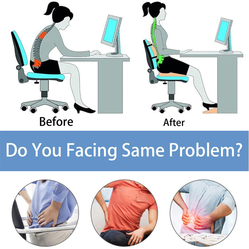 Ortopedik Bel Yastığı – Hafızalı Sünger Destekli Ergonomik Oturma Minderi